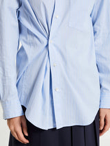 Dunst - Unisex Striped Oversized Shirt in Skyblue Stripe