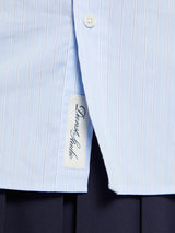 Dunst - Unisex Striped Oversized Shirt in Skyblue Stripe