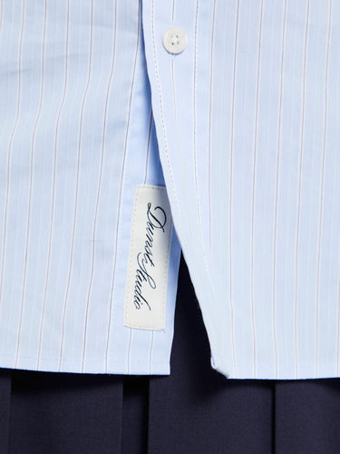 Dunst - Unisex Striped Oversized Shirt in Skyblue Stripe