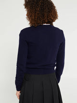 Dunst - Essential Crewneck Knit Cardigan in French Navy