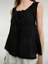 Dunst - Shirring Sleeveless Blouse in Black