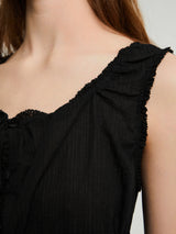 Dunst - Shirring Sleeveless Blouse in Black