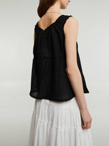 Dunst - Shirring Sleeveless Blouse in Black