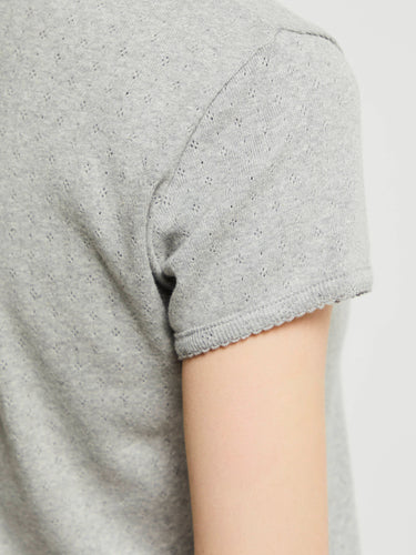 Dunst - Essential Slim-Fit Crochet Top in Melange Grey