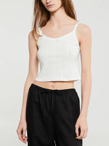 Dunst - Pointelle Sleeveless Top in White
