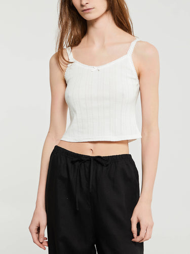 Dunst - Pointelle Sleeveless Top in White