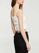 Dunst - Pointelle Sleeveless Top in White