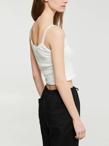 Dunst - Pointelle Sleeveless Top in White