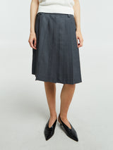 Dunst - Midi Pleats Skirt in Charcoal Grey