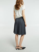 Dunst - Midi Pleats Skirt in Charcoal Grey