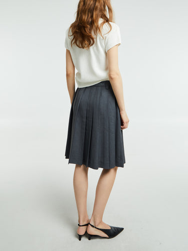 Dunst - Midi Pleats Skirt in Charcoal Grey
