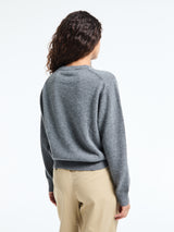 Dunst - Unisex Cashmere Crewneck Sweater in Melange Grey