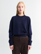 Dunst - Unisex Cashmere Crewneck Sweater in Deep Navy