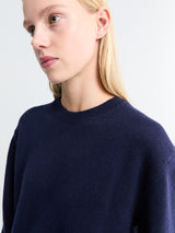 Dunst - Unisex Cashmere Crewneck Sweater in Deep Navy
