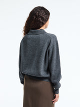 Dunst - Unisex Cashmere Collared Sweater in Charcoal Grey