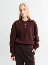 Dunst - Unisex Cashmere Collared Sweater in Brown