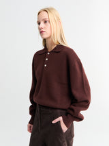 Dunst - Unisex Cashmere Collared Sweater in Brown