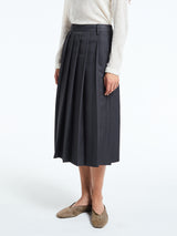 Dunst - Pleats Long Skirt in Charcoal Grey