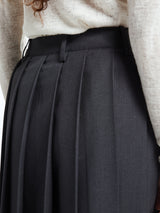 Dunst - Pleats Long Skirt in Charcoal Grey