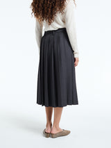 Dunst - Pleats Long Skirt in Charcoal Grey