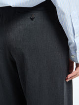 Dunst - Double Pleated Wide Slacks in Charcoal Grey
