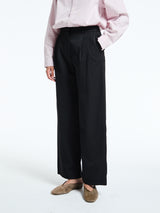 Dunst - Double Pleated Wide Slacks in Black