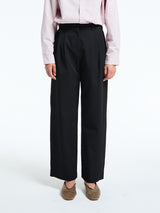 Dunst - Double Pleated Wide Slacks in Black
