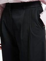 Dunst - Double Pleated Wide Slacks in Black