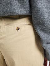 Dunst - Double Pleated Wide Chino Slacks in Beige