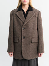 Dunst - Unisex Layered Cashmere Blazer in Melange Brown