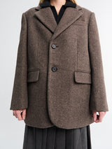 Dunst - Unisex Layered Cashmere Blazer in Melange Brown