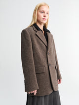 Dunst - Unisex Layered Cashmere Blazer in Melange Brown