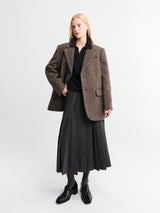 Dunst - Unisex Layered Cashmere Blazer in Melange Brown