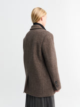 Dunst - Unisex Layered Cashmere Blazer in Melange Brown
