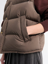 Dunst - Unisex Goose Down Vest in Dark Brown