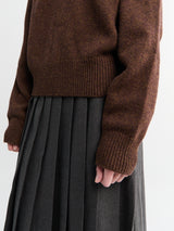 Dunst - Unisex Cashmere V-Neck Sweater in Brown