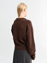 Dunst - Unisex Cashmere V-Neck Sweater in Brown