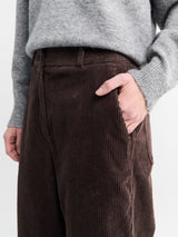 Dunst - Semi-Wide Corduroy Slacks in Brown