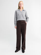 Dunst - Semi-Wide Corduroy Slacks in Brown