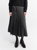 Dunst - Linear Pleats Long Skirt in Charcoal Grey