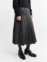 Dunst - Linear Pleats Long Skirt in Charcoal Grey