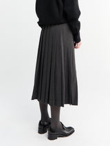 Dunst - Linear Pleats Long Skirt in Charcoal Grey