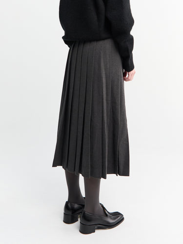 Dunst - Linear Pleats Long Skirt in Charcoal Grey