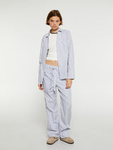 Tekla - Poplin Pyjamas Shirt in Skagen Stripes