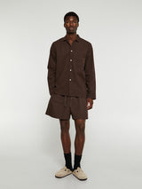 Tekla - Poplin Pyjamas Shorts in Coffee