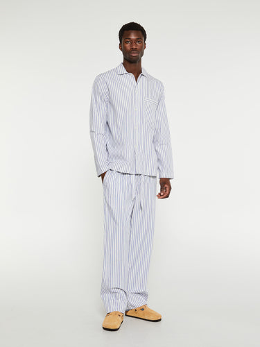 Tekla - Poplin Pyjamas Shirt in Skagen Stripes