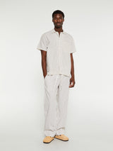 Tekla - Poplin Pyjamas Short Sleeve in Hopper Stripes