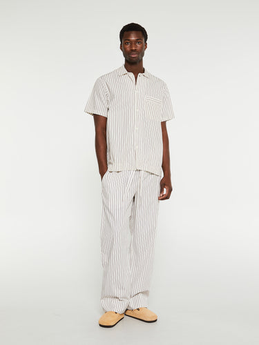 Tekla - Poplin Pyjamas Short Sleeve in Hopper Stripes