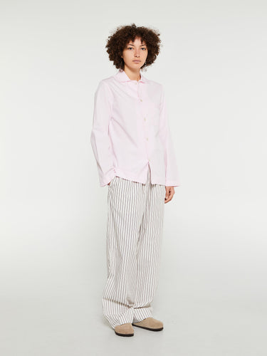 Tekla - Poplin Pyjamas Shirt in Soft Pink