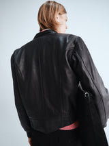 Sunflower - Polo Leather Jacket in Black